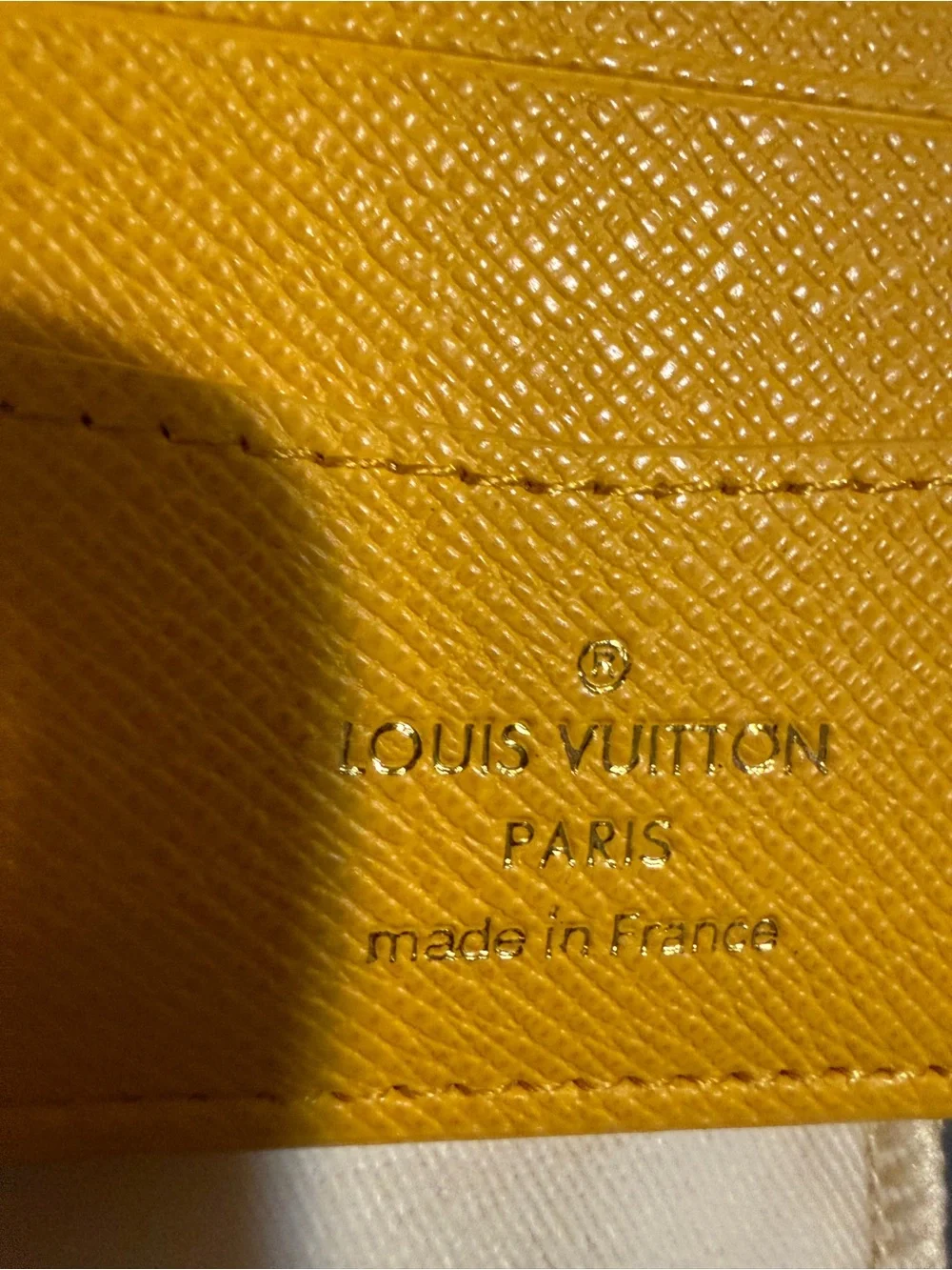 Louis Vuitton Yellow Textured Leather Bifold Wallet